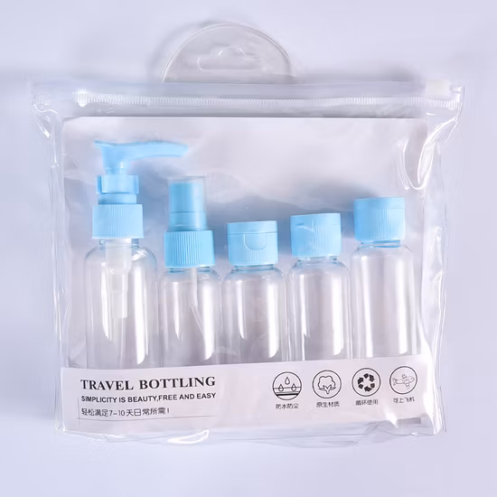 30 ml 50 ml vide PVC sac à fermeture éclair voyage toilette en plastique Lotion bouteille ensemble